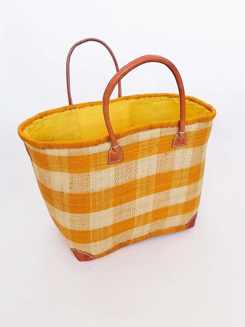 Panier Beloha GM Safran avec pochon Jaune