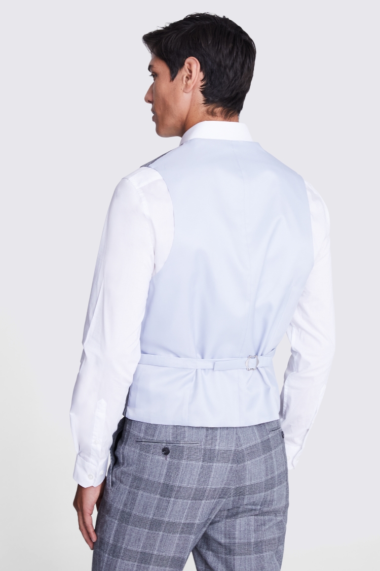 Tailored Fit Light Grey Check Performance Waistcoat Buy Online at Moss