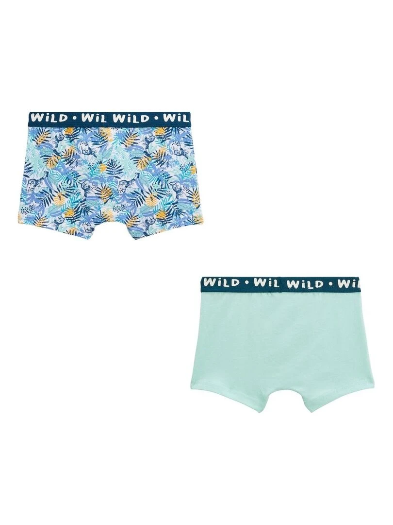Lot de 2 boxers garçon Jungle Rhino Bleu