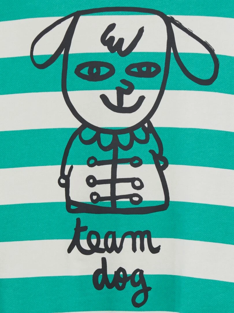 Sweat en molleton à rayures X Little Bad Wolf   Blanc/vert