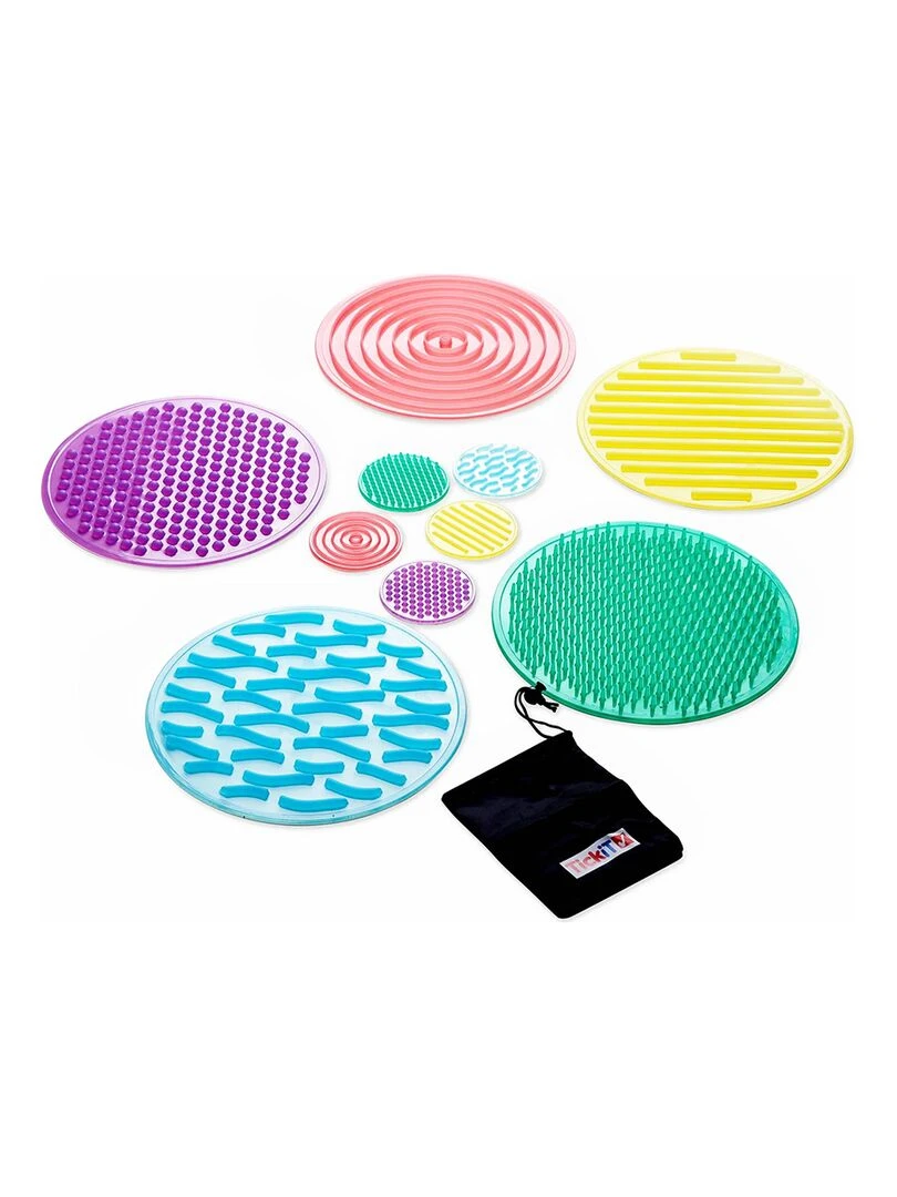 Set de 10 ronds tactiles et texturés en silicone Multicolore