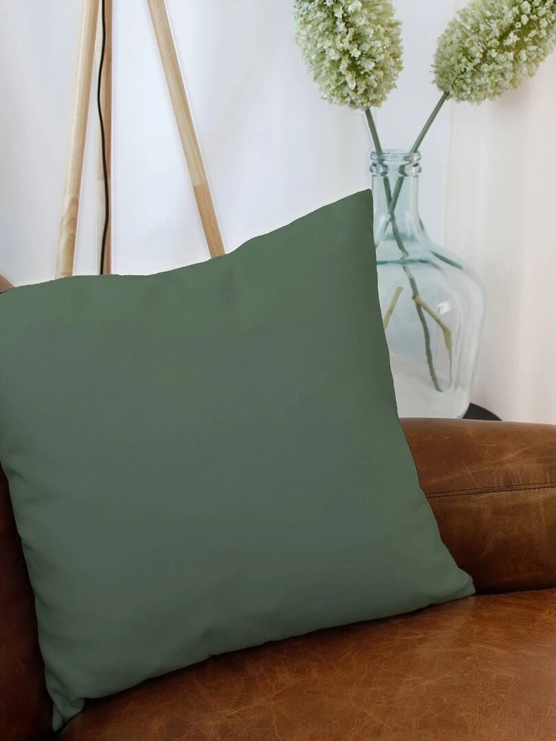 Coussin uni et déhoussable Vert sapin