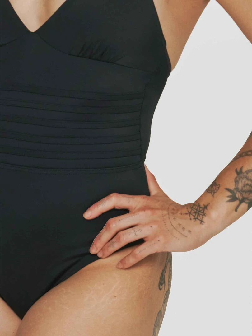 Maillot de bain 1P menstruel   Flux moyen   Noir Noir
