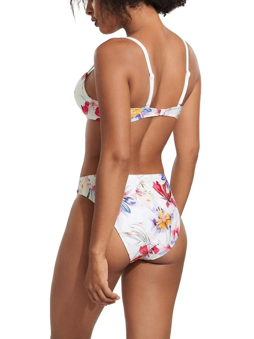 Bas maillot slip de bain échancré taille haute Tunis   Blanc