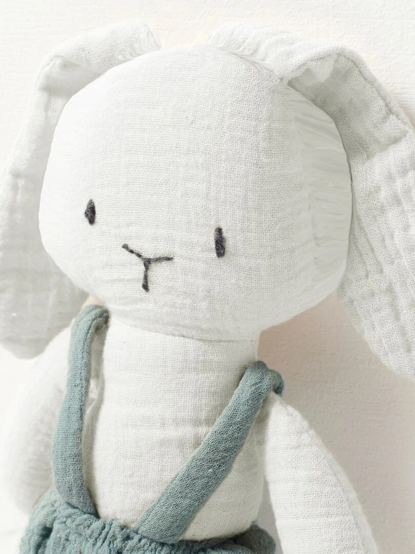 Peluche en coton mousseline lapin "Ben" 30 cm   N/A
