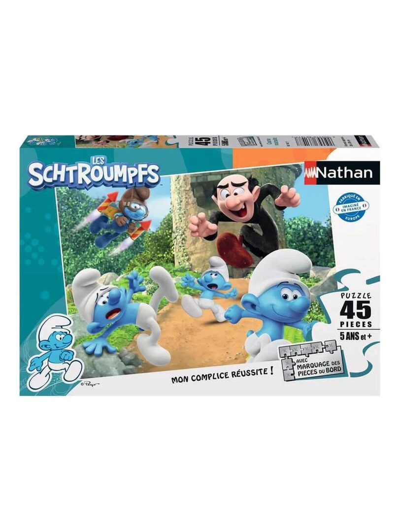Puzzle 45 pièces : Les Schtroumpfs : Course poursuite N/A