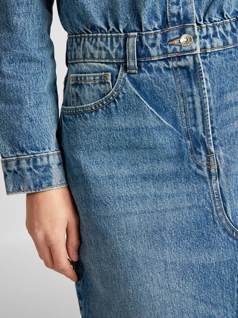 Robe longue en jean   Bleu