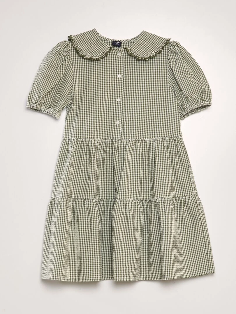 Robe vichy volantée Vert