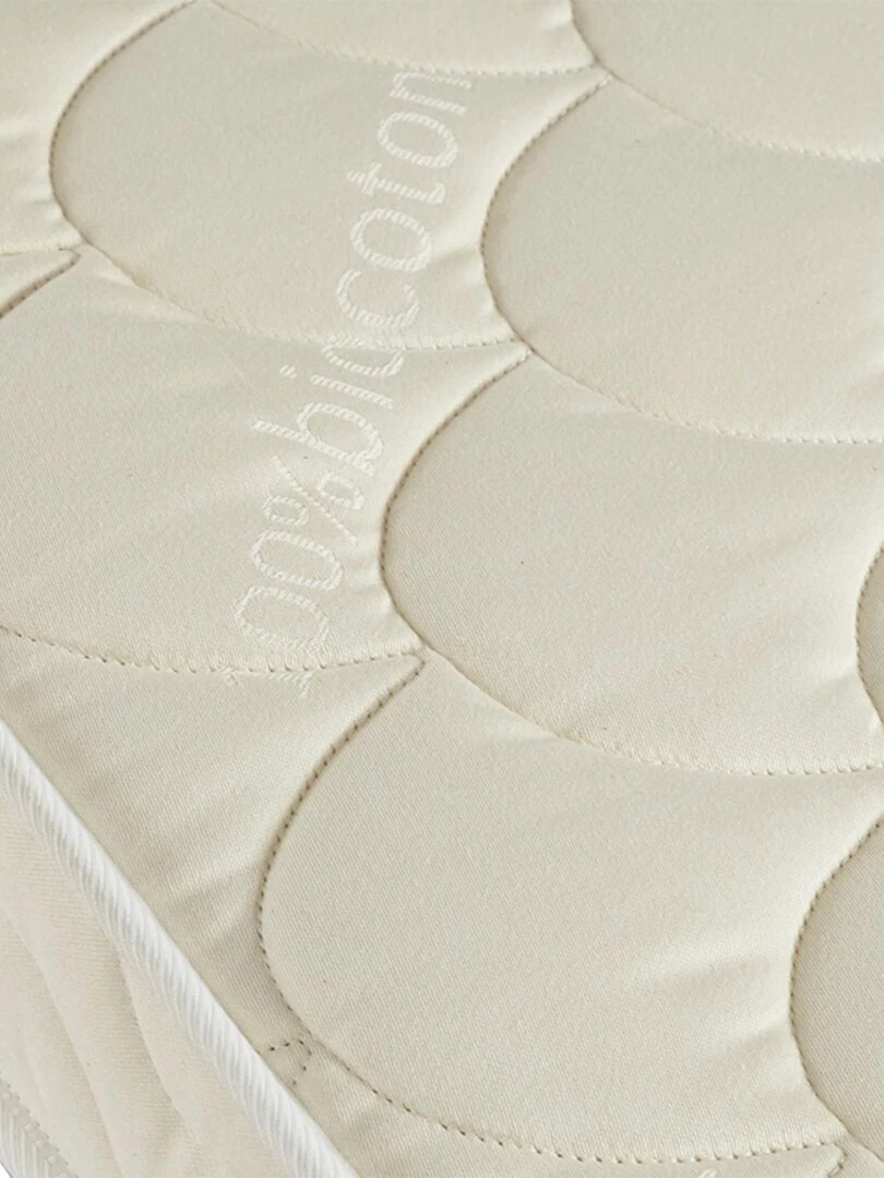 Matelas Bébé aux extrait d'huile de SOJA   Tissu 100% Bio Coton Fabriqué en France   Blanc