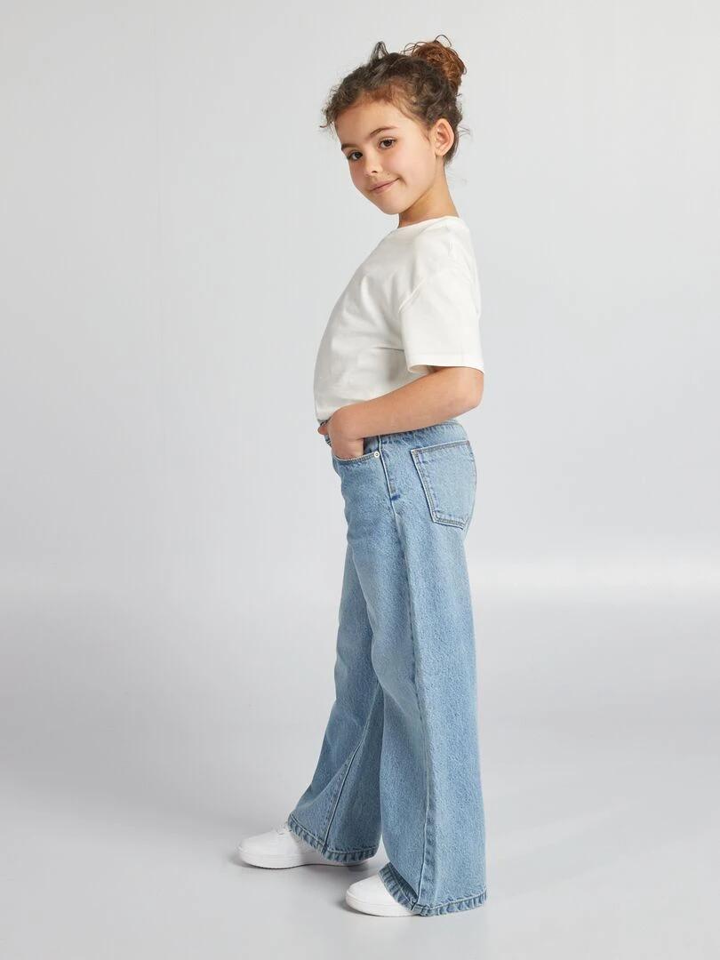 Pantalon wide leg Bleu