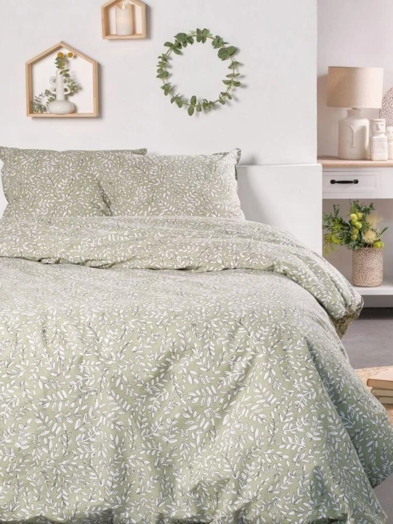 Housse de couette Sunshine 13.9 + taie(s) 100% coton 57 fils Vert