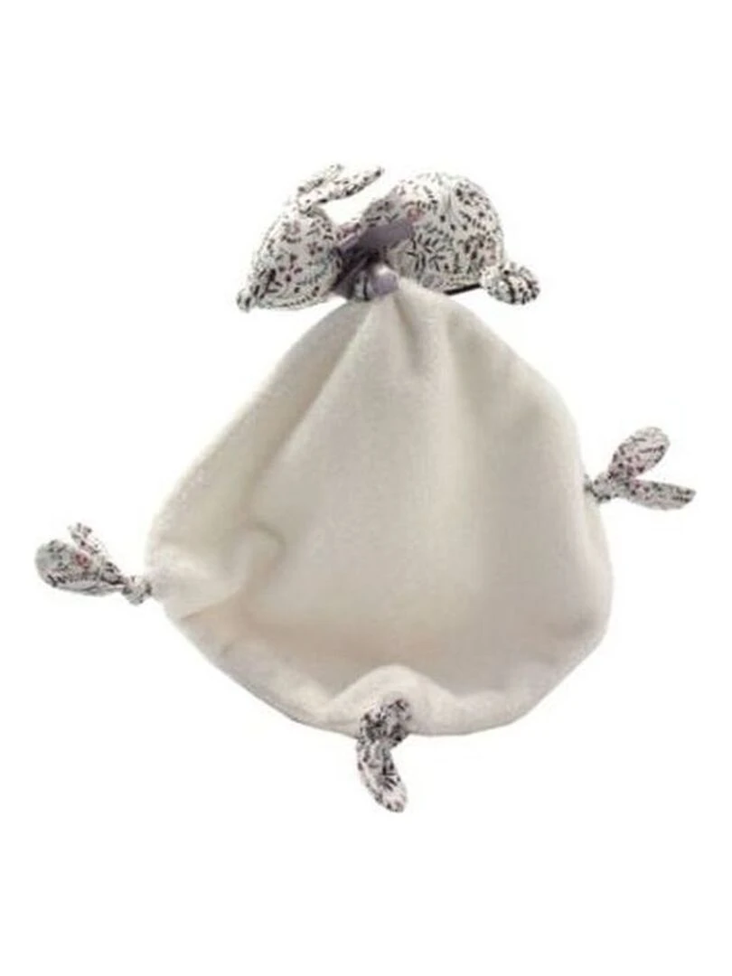 doudou Dimpel Lapin Blanc liberty violet Lila Attache Tetine Blanc
