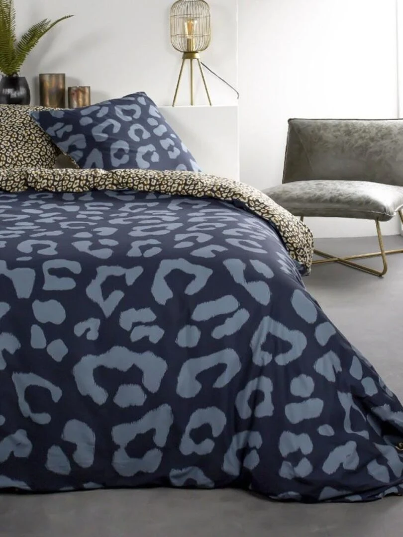 Housse de couette Sunshine Yoro + taie(s) 100% coton 57 fils Bleu