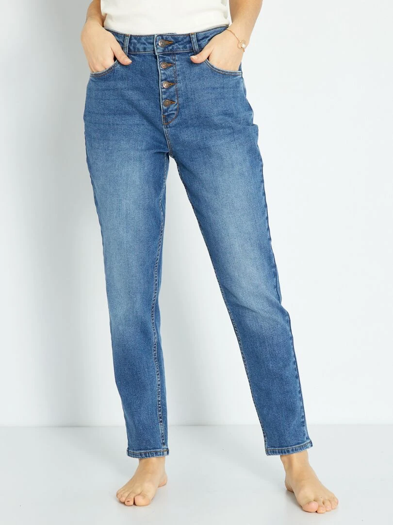 Jean mom à taille très haute L34 Stone