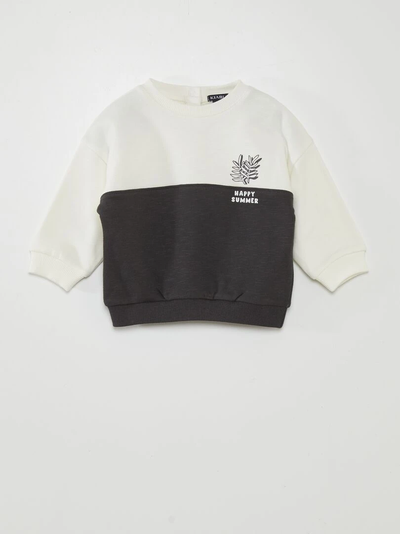 Sweat en molleton bicolore Noir