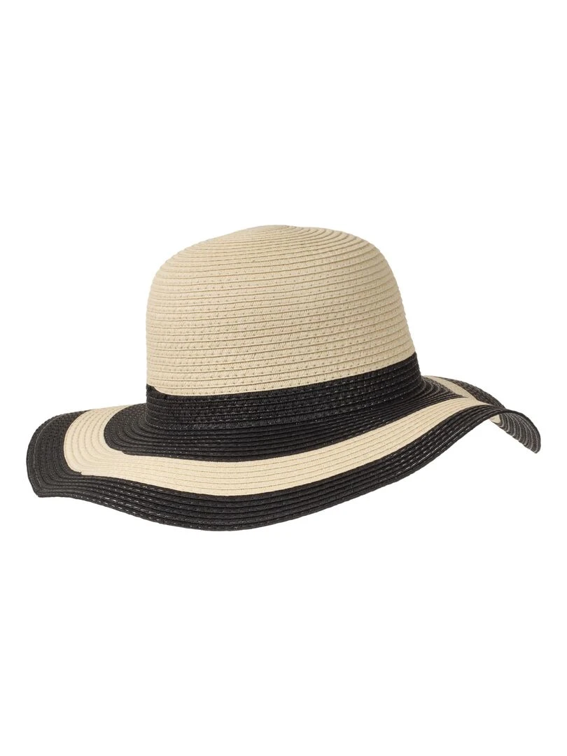 Chapeau Femme capeline Rayée Noir
