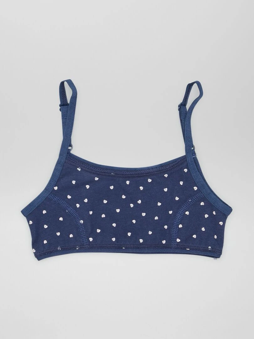 Brassière en maille jersey avec bretelles réglables Bleu