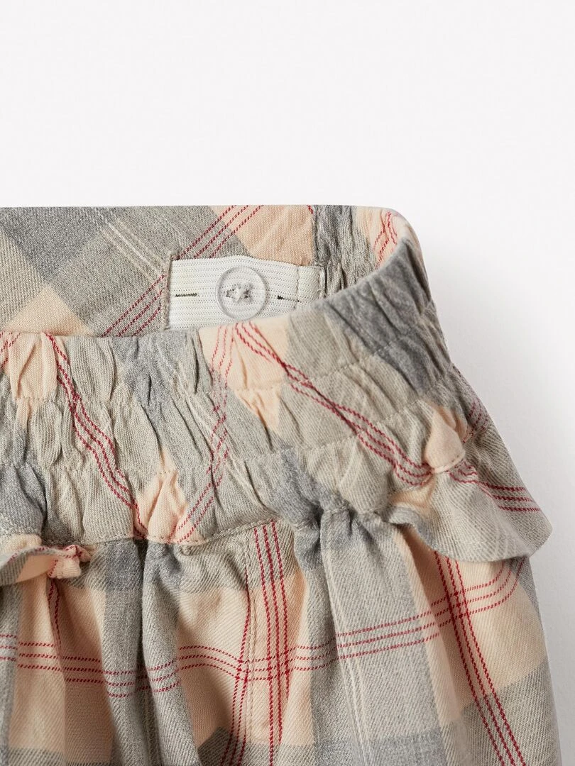 Shorts à carreaux avec volants pour fille 'B&S'   NOËL   Gris