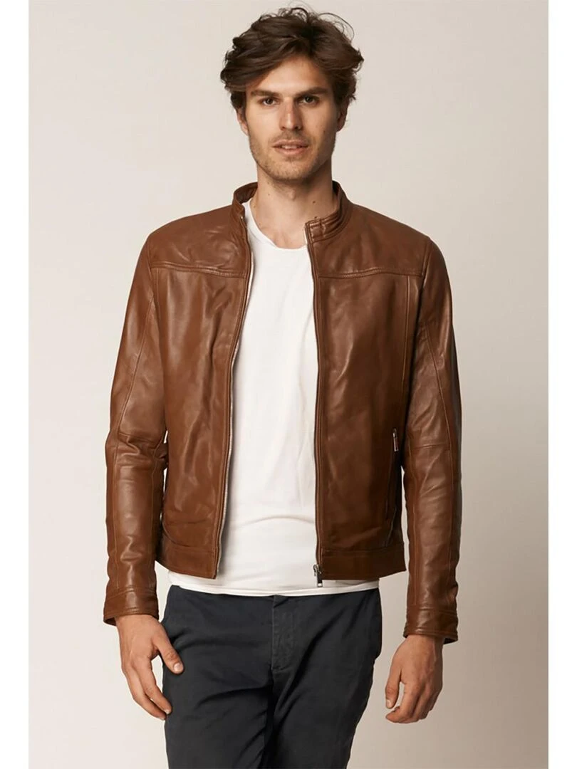 Lee Cooper Veste cuir BIRILLE Cognac