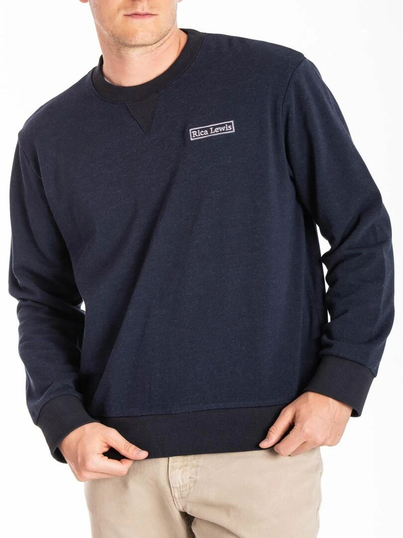 Sweat à col rond style denim MATTIA 'Rica Lewis' Bleu
