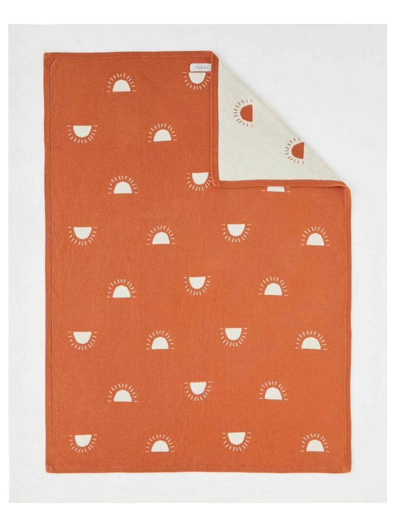 Couverture 75 x 100 cm en tricot caramel Noukie's Marron