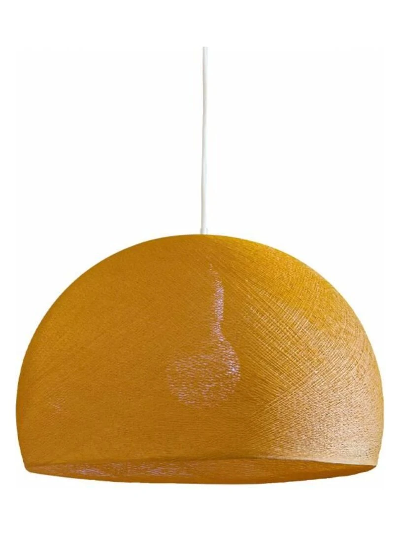 Abat jour coupole camel 50 et sa suspension Jaune moutarde
