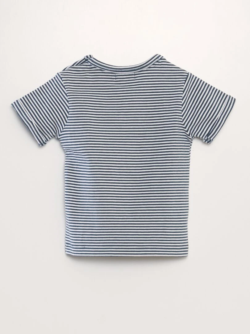 Ensemble t shirt + short fantaisie   2 pièces   Bleu/marron