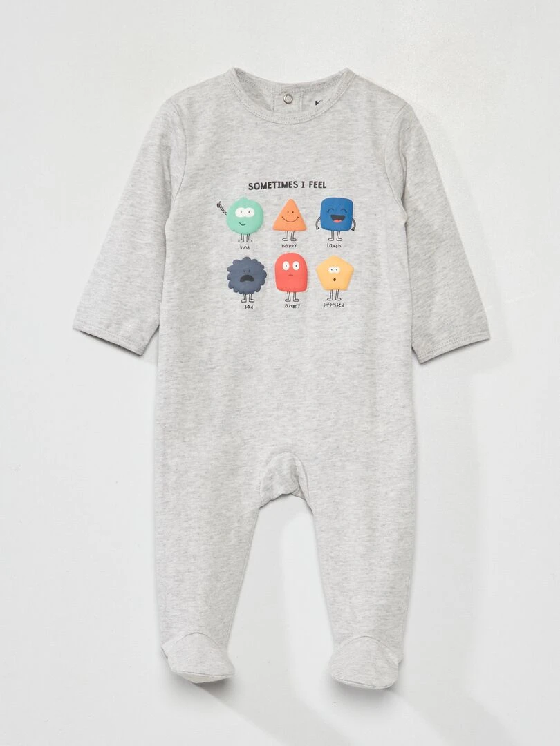 Pyjama en jersey avec imprimé Blanc