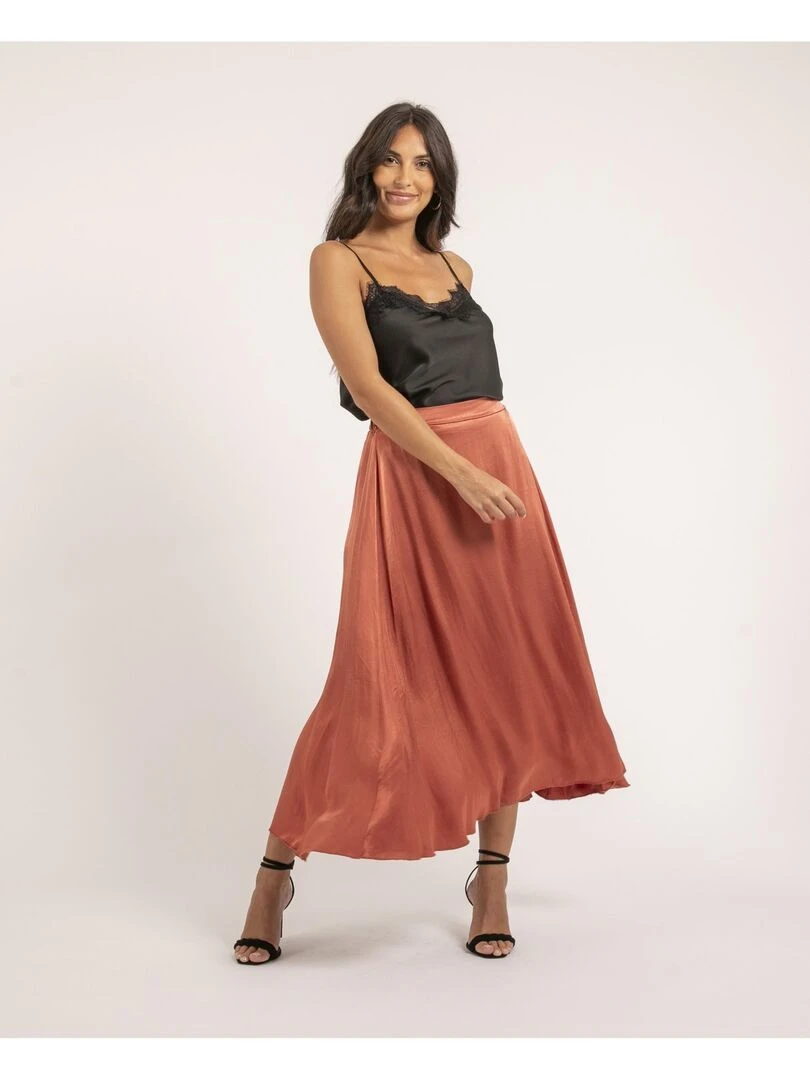 Caraco satin et dentelle FAUZIA   Noir