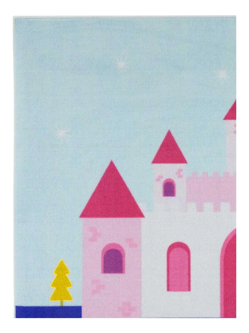 Tapis enfant LITTLE PRINCESS CASTLE MD Rose 95x125 Fait en Europe en nylon   Rose