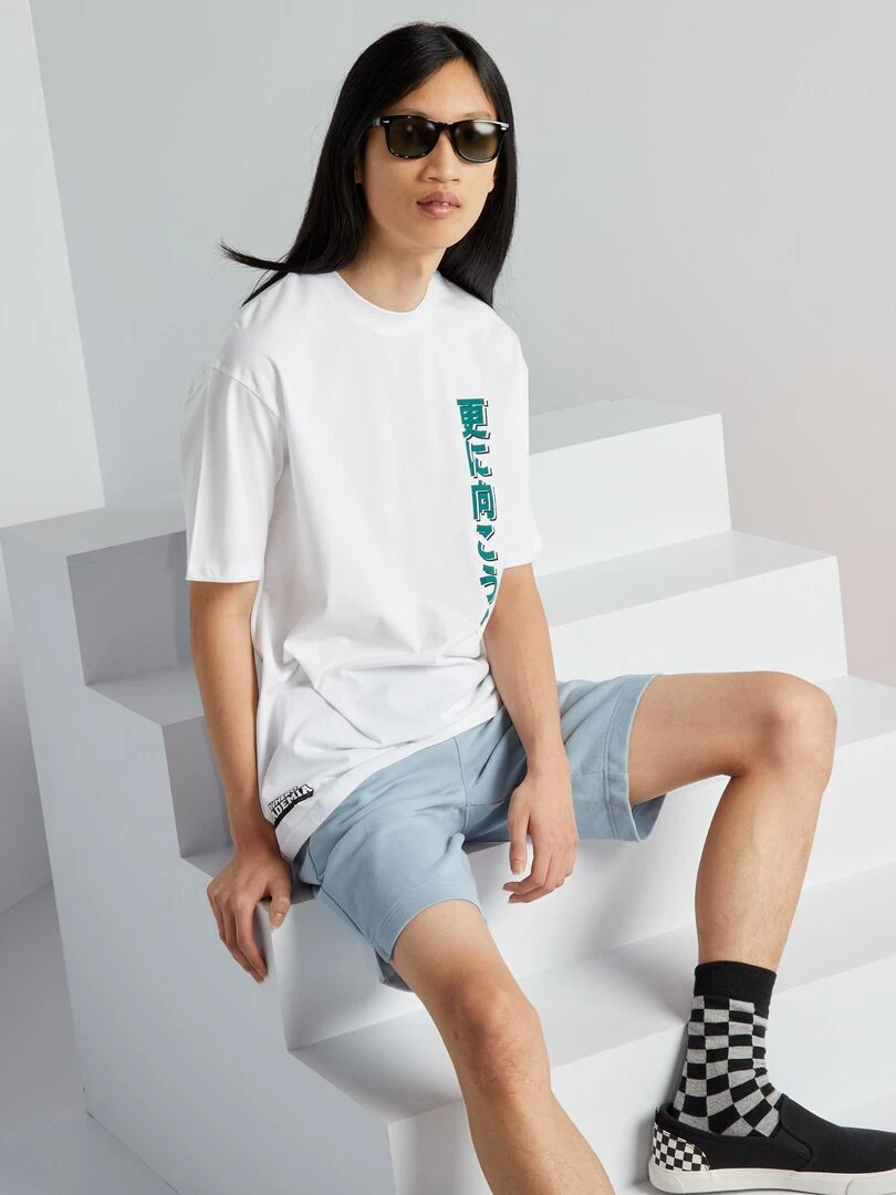 T shirt 'My Hero Academia' à col rond blanc