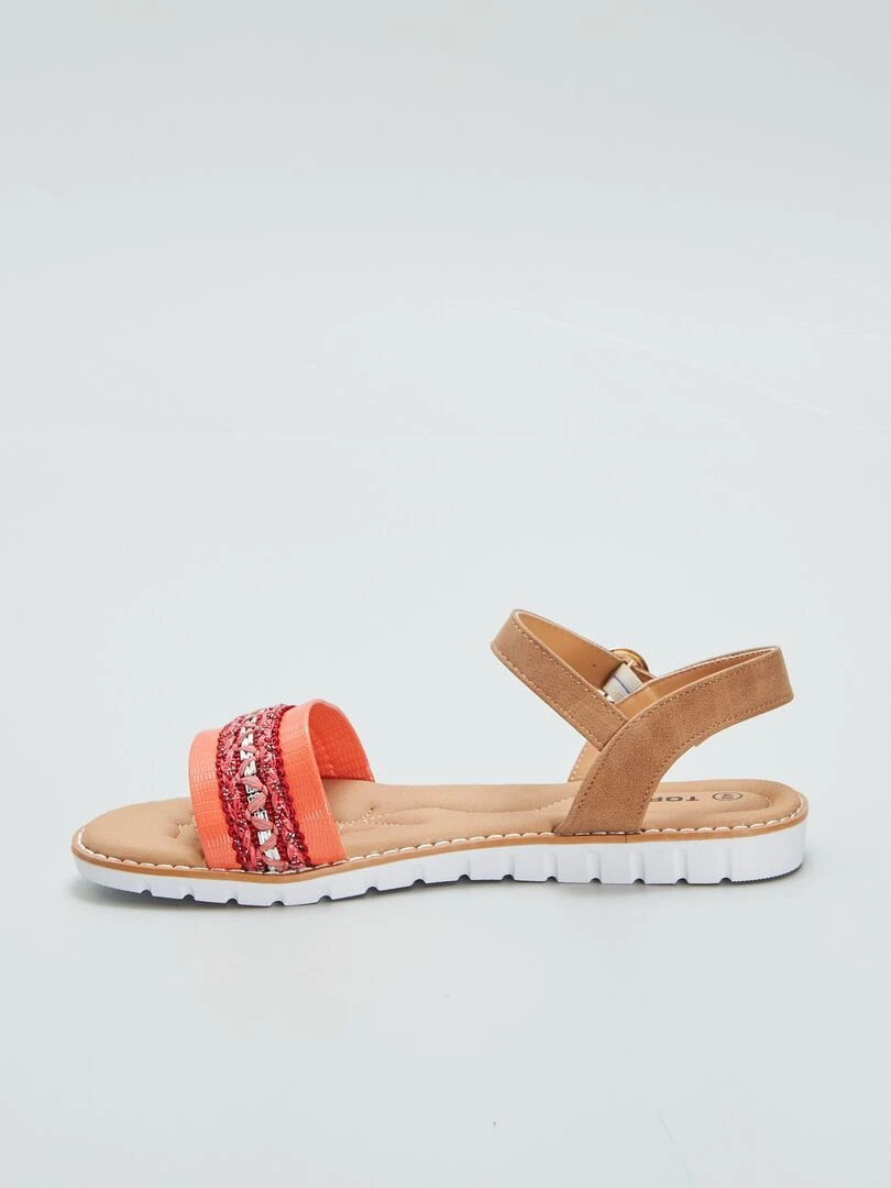 Sandales plates   Rouge