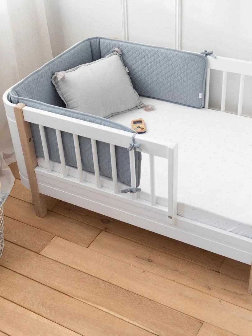 Bemini Tour de lit et parc Pady quilted jersey   Bleu gris