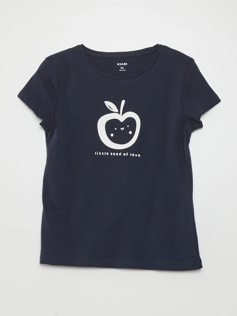 T shirt imprimé manches courtes Bleu marine