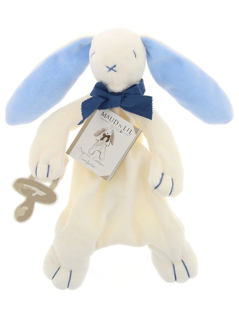 Doudou Lapin Bio Bleu en Boite Cadeau N/A
