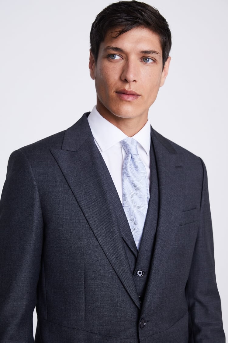 Italian Tailored Fit Grey Sharkskin Jacket   Buy Online at Moss