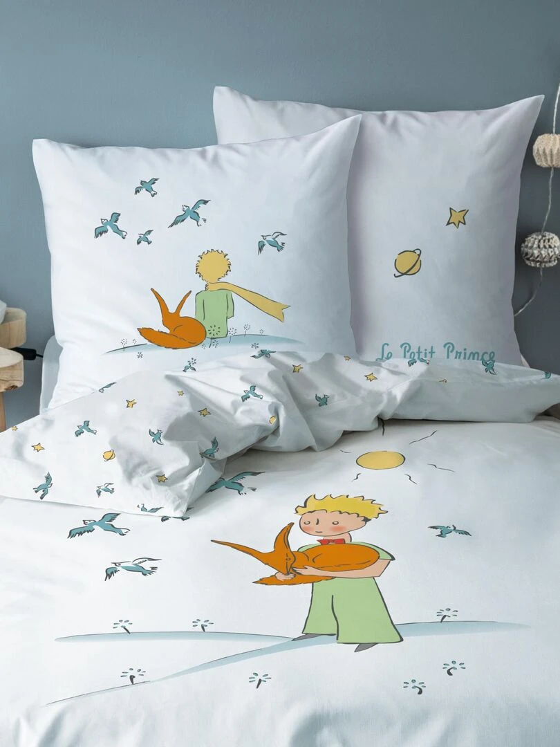 Parure de lit imprimée 100% coton LE PETIT PRINCE BIRDS Blanc