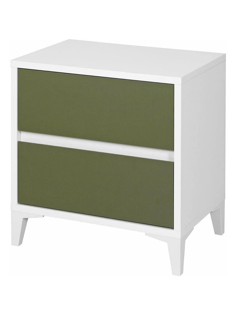 Chevet 2 tiroirs Kira AKITEN RETAIL Blanc Vert