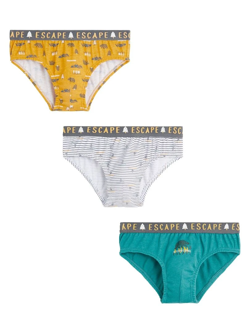 Lot de 3 slips garçon Tiboum Jaune