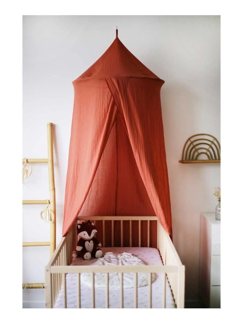 Ciel de lit bébé Trois Kilos Sept Rouge brique