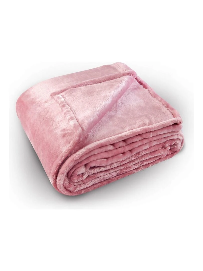 Couverture polaire unie "PILONGA" Rose clair