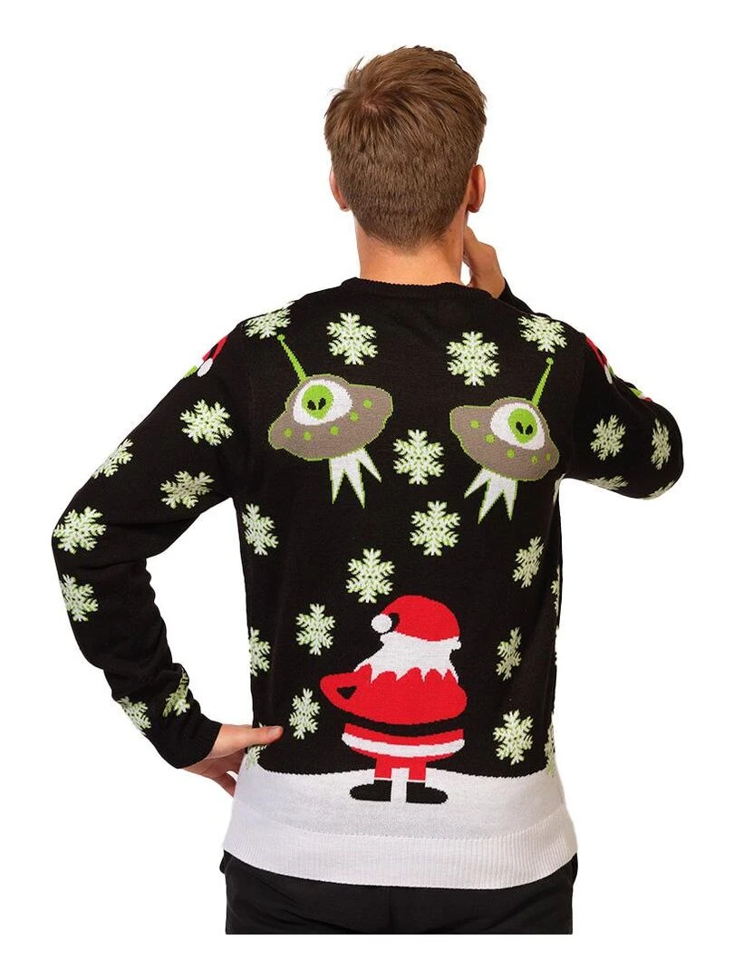 Pull de Noël "Extraterrestre"   Bleu Vert