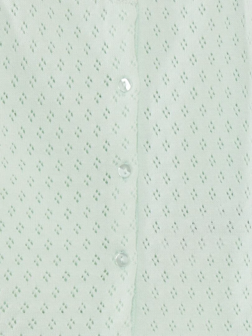 Gilet en maille pointelle   Vert