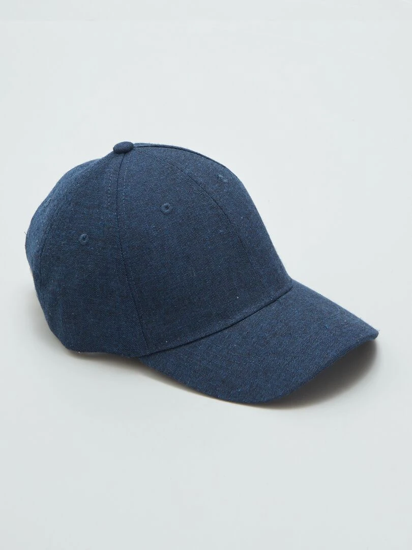 Casquette style baseball effet lin Bleu