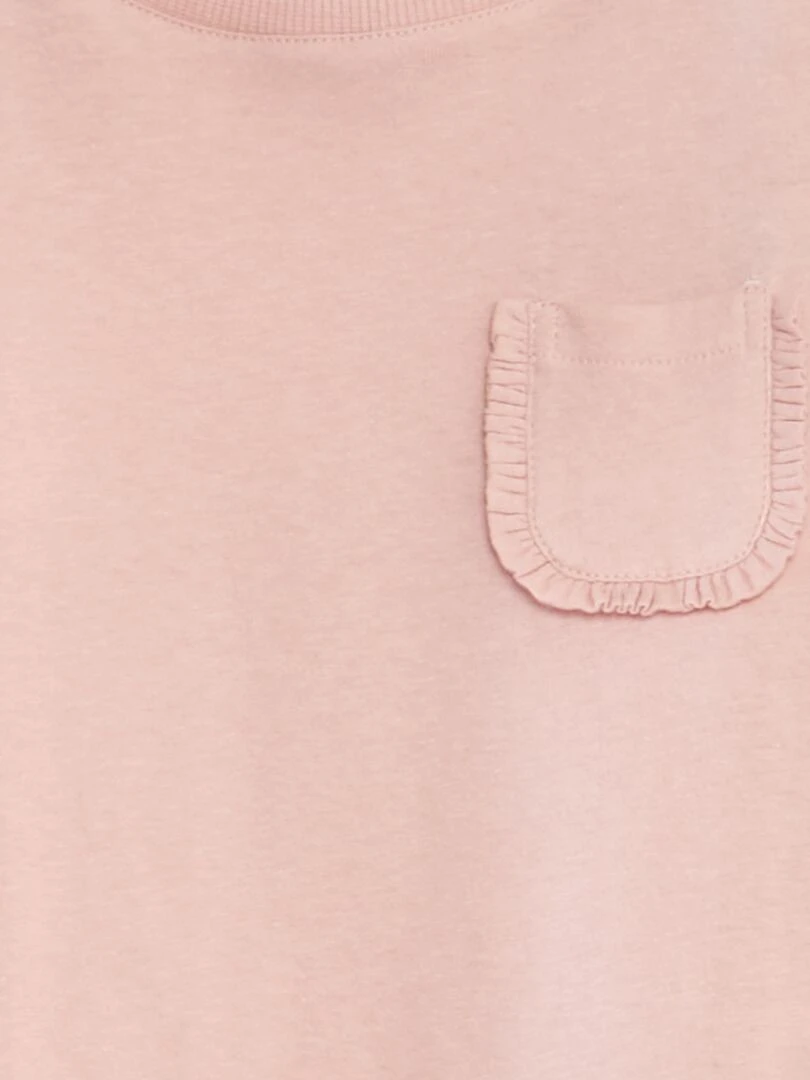 T shirt uni avec poche   Rose