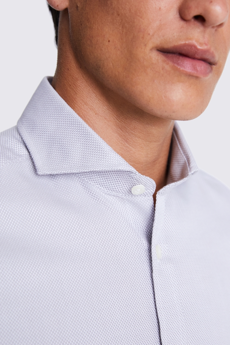 Tailored Fit Grey Single Cuff Dobby Shirt Buy Online at Moss