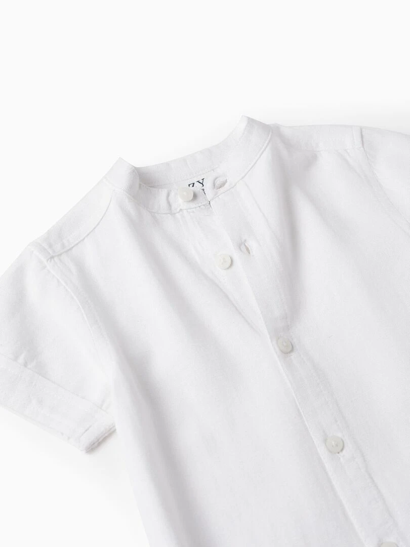 Chemise à manches courtes avec lin pour bébé garçon manches courtes MATISSE   Blanc