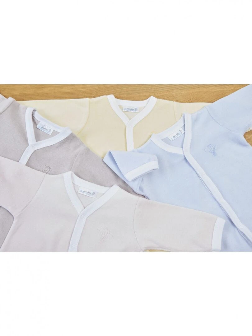 Pyjama été léger   100% coton biologique   1 à 6 mois   Blanc