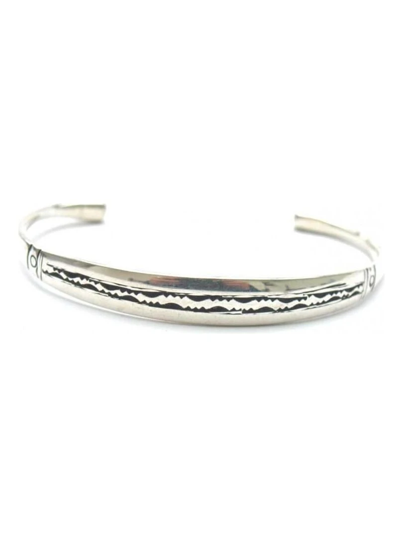 Bracelet rigide ethnique touareg plat Bijoucolor Argent