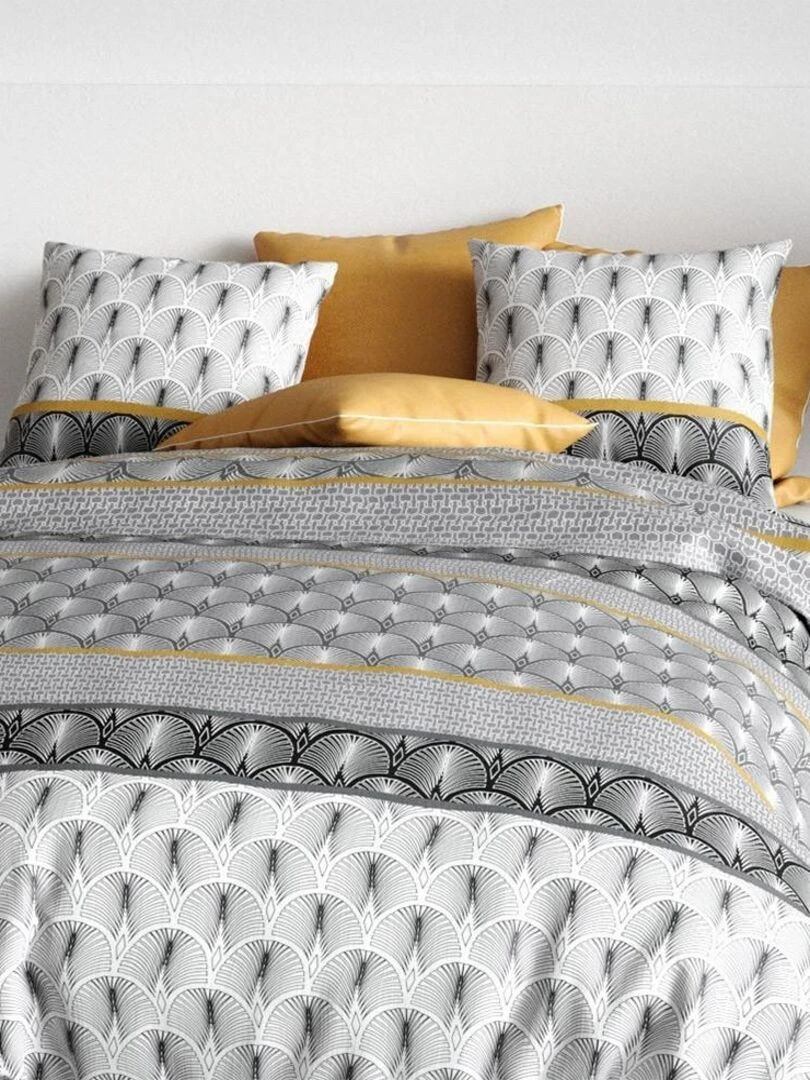 Housse de couette  Sakigold + taie(s) coton 57 fils   Gris